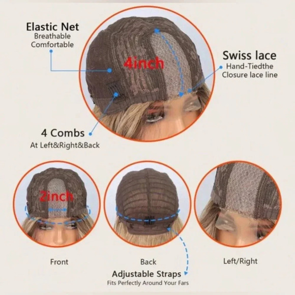 4 x 2 Lace Closure Balayage Blonde Wig 26 Inch long Natural look | for d… - Picture 3 of 8